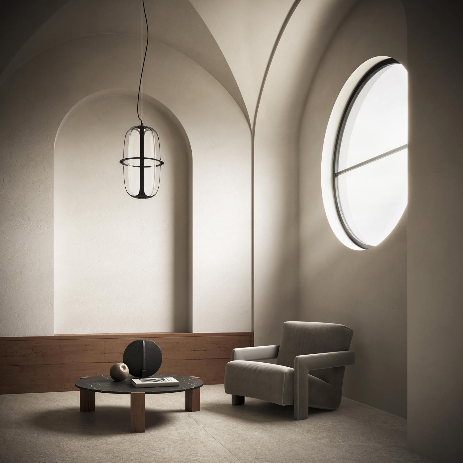 Kooi LED Pendant Light in living room.