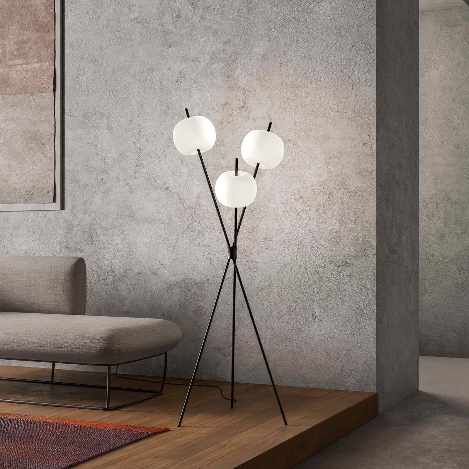 Kushi LED Floor Lamp in living room.