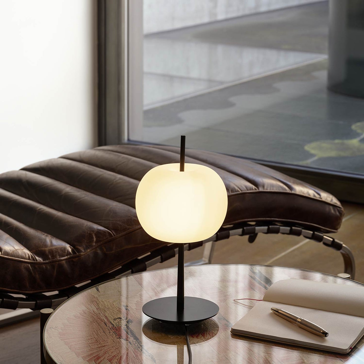 Kushi LED Table Lamp in living room.