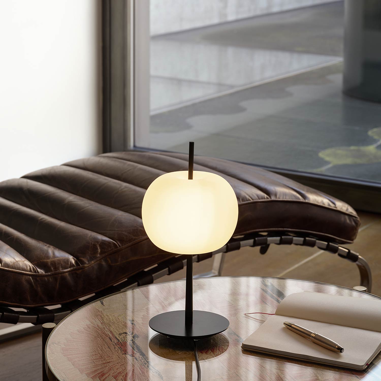Kushi LED Table Lamp in living room.