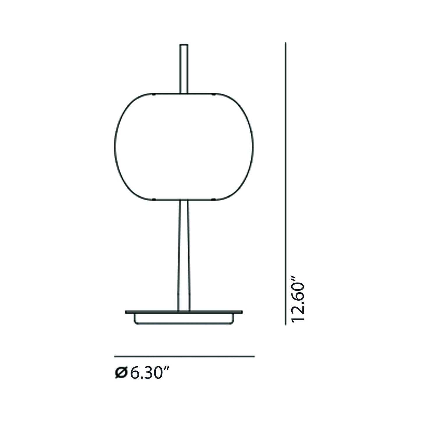 Kushi LED Table Lamp - line drawing.