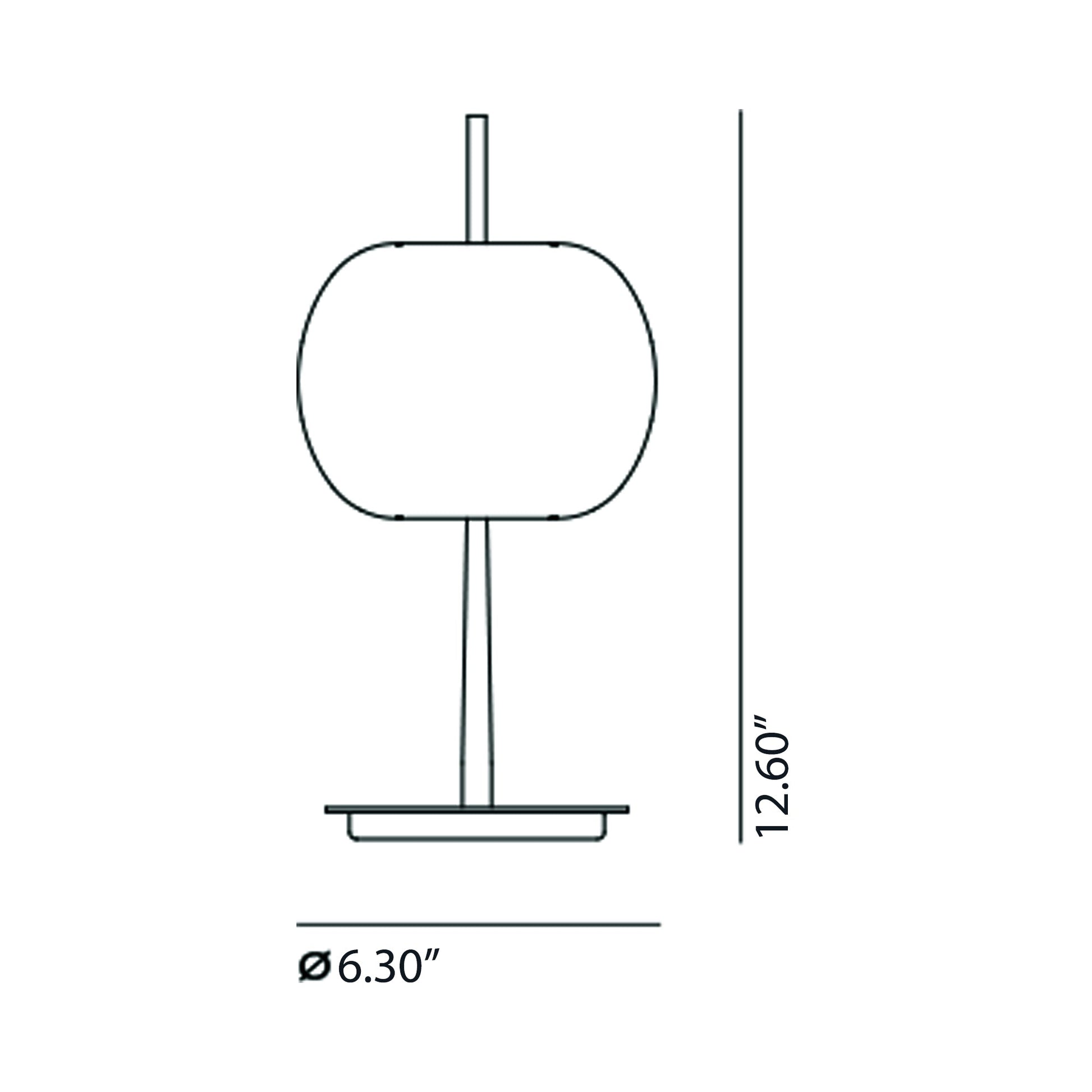 Kushi LED Table Lamp - line drawing.