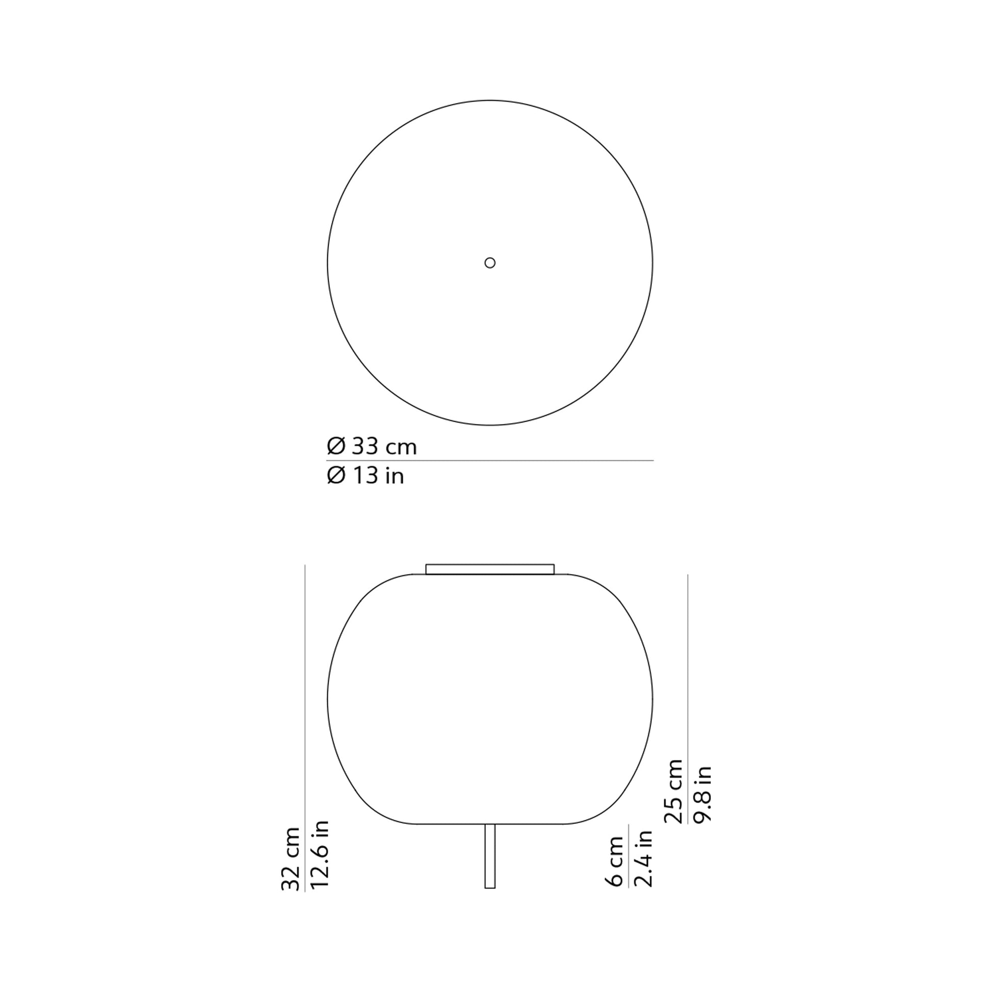 Kushi Semi Flush Mount Ceiling Light - line drawing.