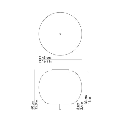Kushi Semi Flush Mount Ceiling Light - line drawing.