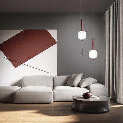 Motus LED Pendant Light in living room.