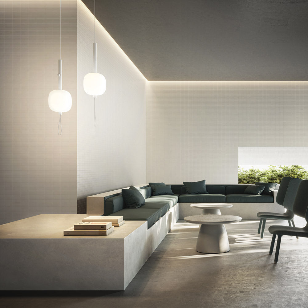 Motus LED Pendant Light in living room.