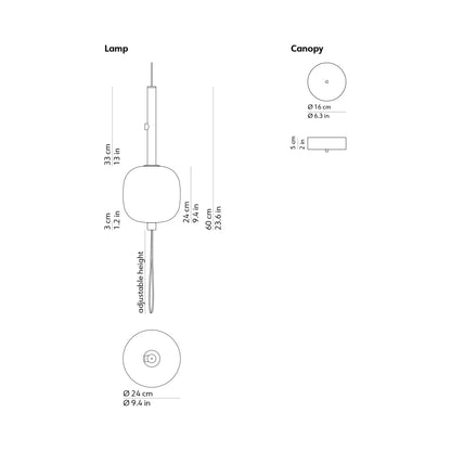 Motus LED Pendant Light - line drawing.