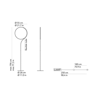 Poise LED Floor Lamp - line drawing.