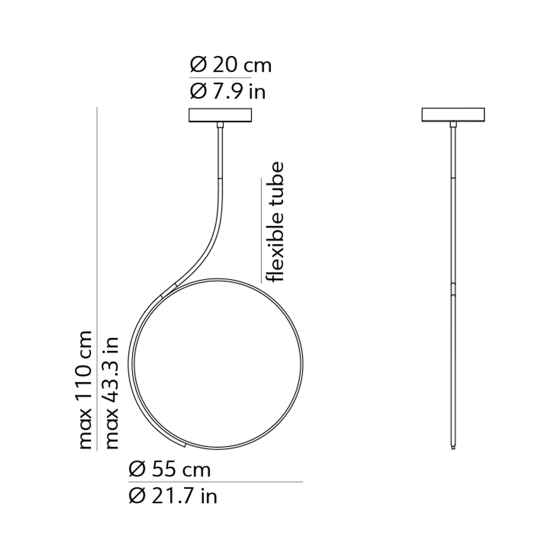 Poise LED Flush Mount Ceiling Light - line drawing.