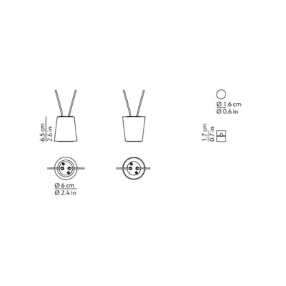 Sling LED Pendant Light - line drawing.