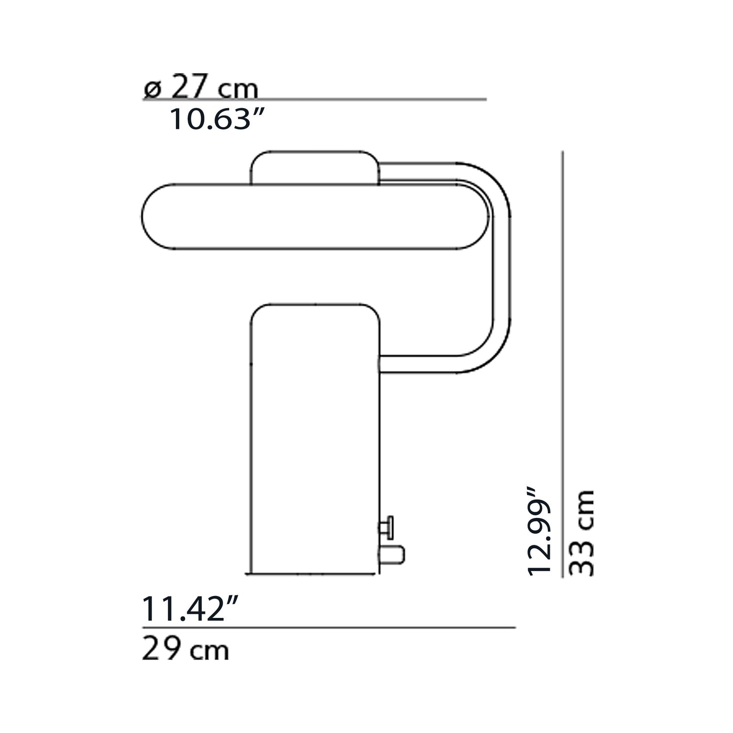 Tratto LED Table Lamp - line drawing.