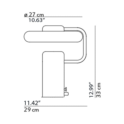 Tratto LED Table Lamp - line drawing.
