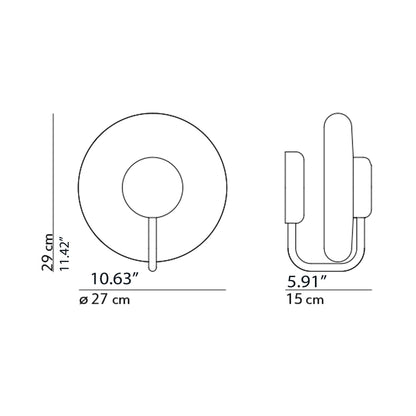 Tratto LED Wall Light - line drawing.