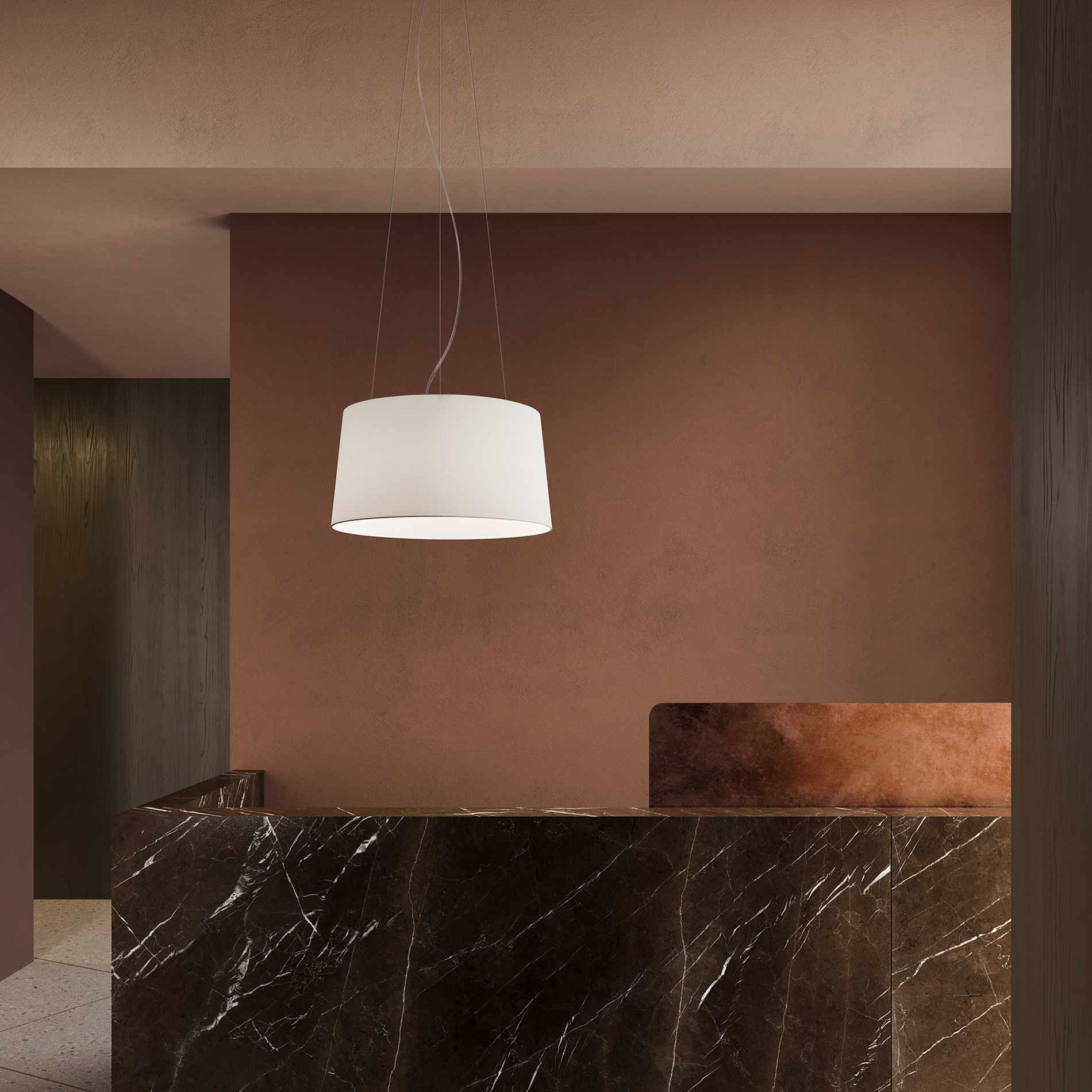 Tripod Pendant Light in living room.