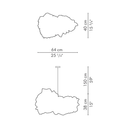 Barnacle Pendant Light - line drawing.