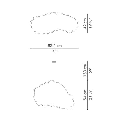Barnacle Pendant Light - line drawing.