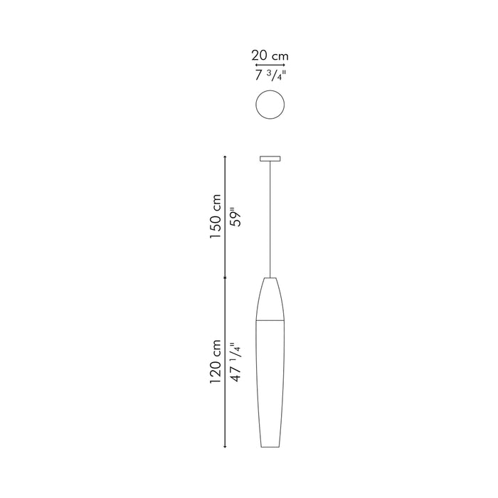 Biba Pendant Light - line drawing.