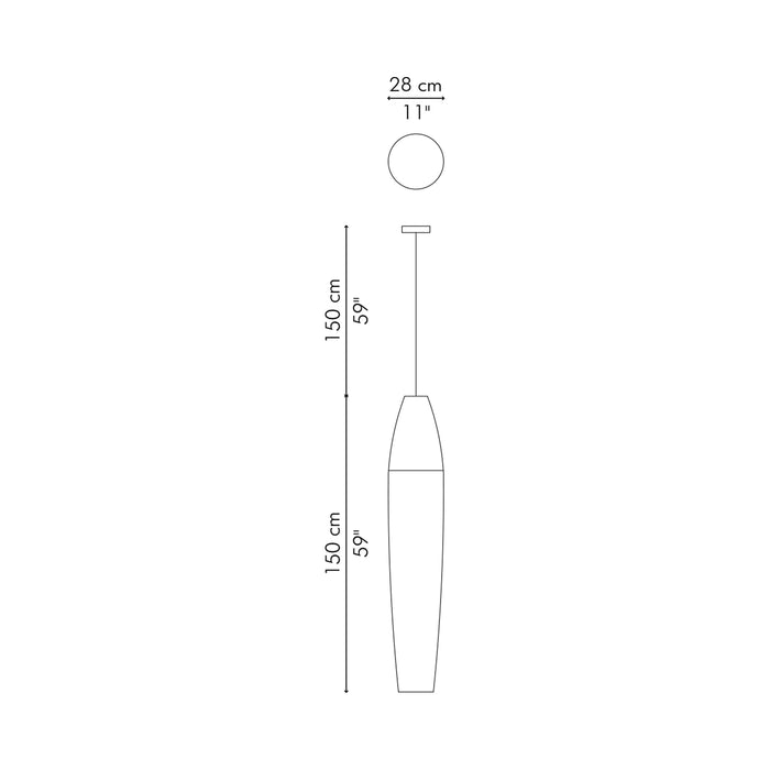 Biba Pendant Light - line drawing.