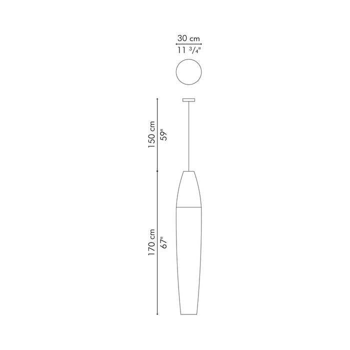 Biba Pendant Light - line drawing.