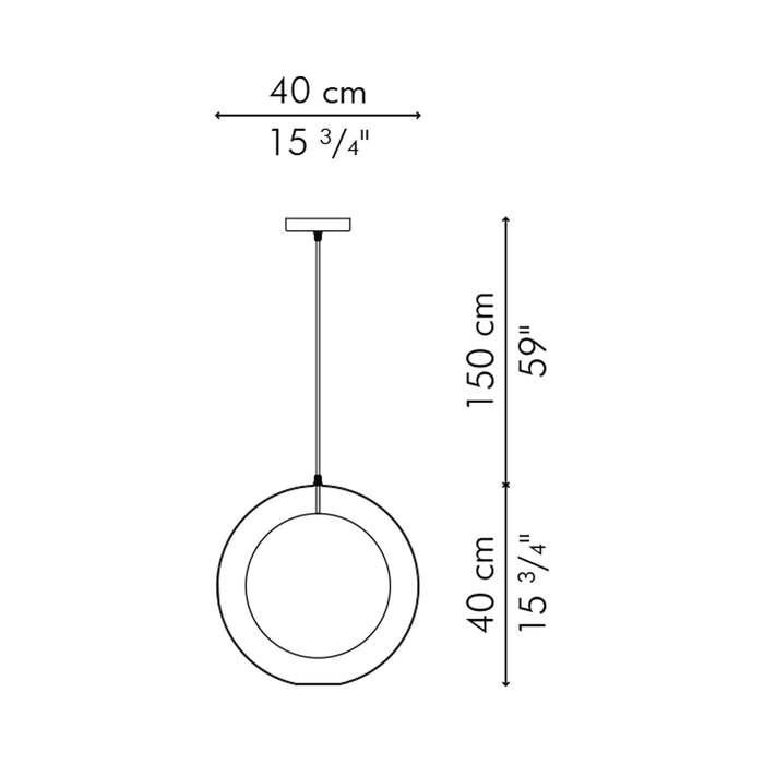 C U C Me Pendant Light - line drawing.