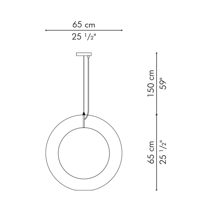 C U C Me Pendant Light - line drawing.