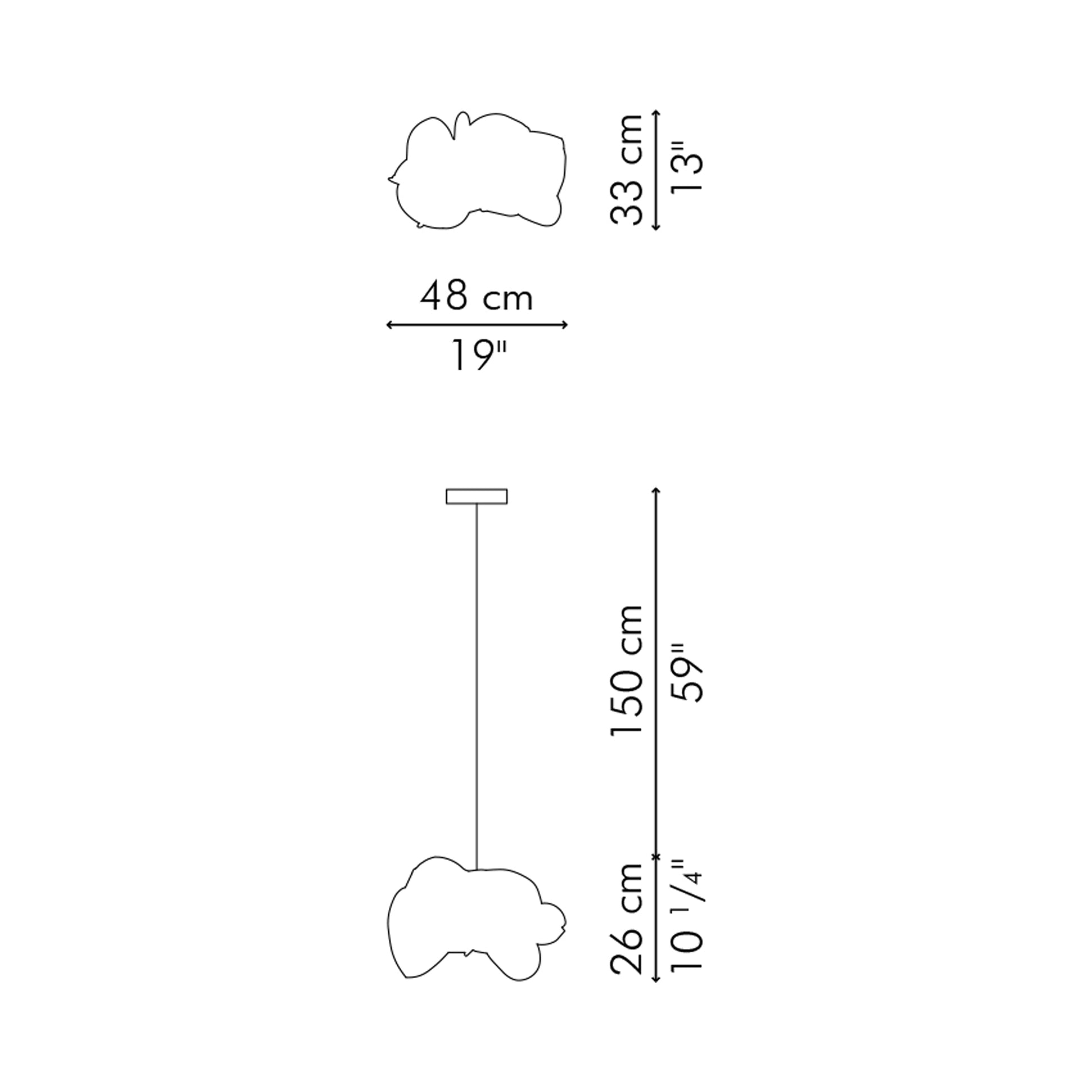 Cloud Pendant Light - line drawing.