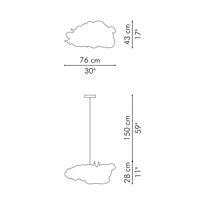 Cloud Pendant Light - line drawing.