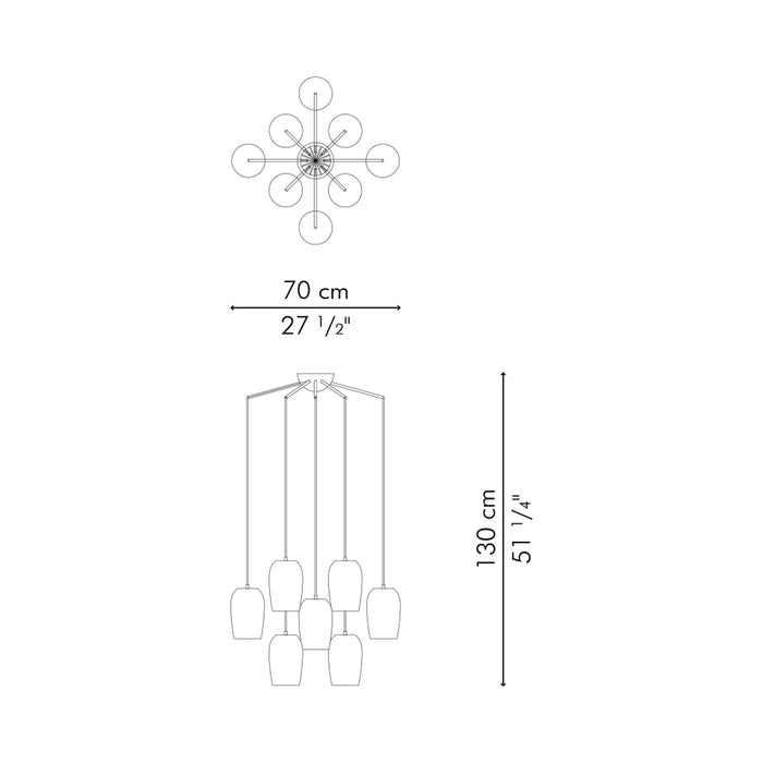 Constellation Chandelier - line drawing.