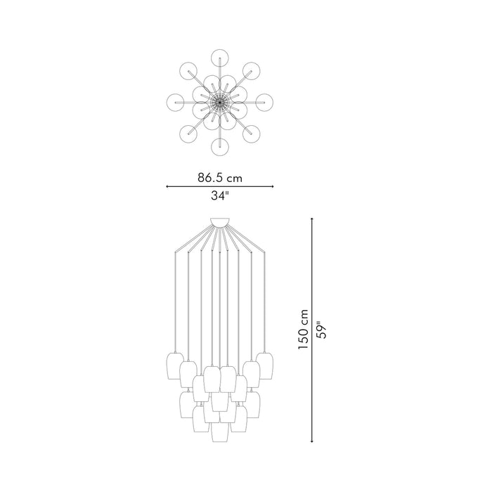 Constellation Chandelier - line drawing.