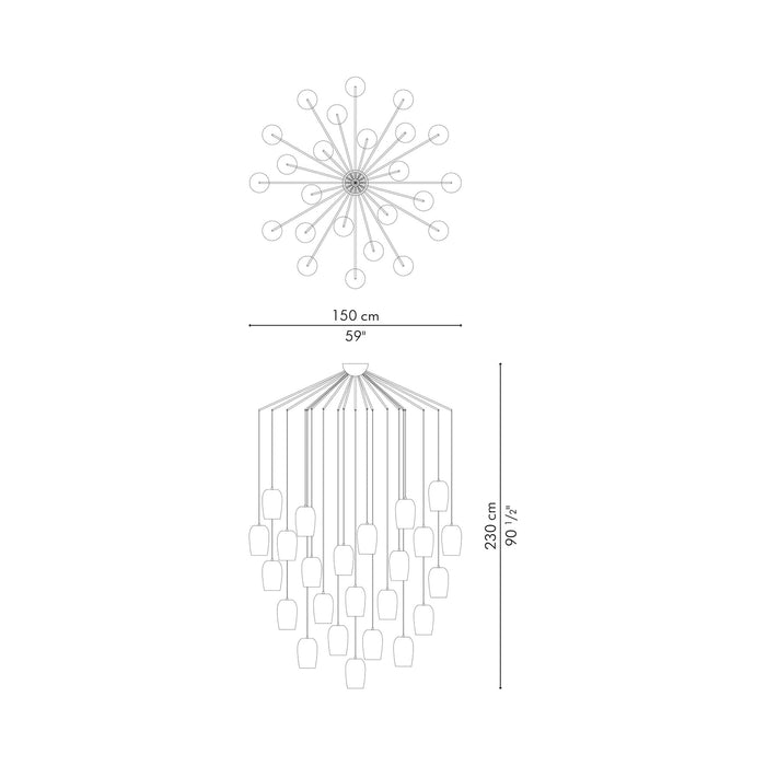 Constellation Chandelier - line drawing.