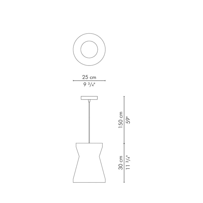 Kai Hara Pendant Light - line drawing.