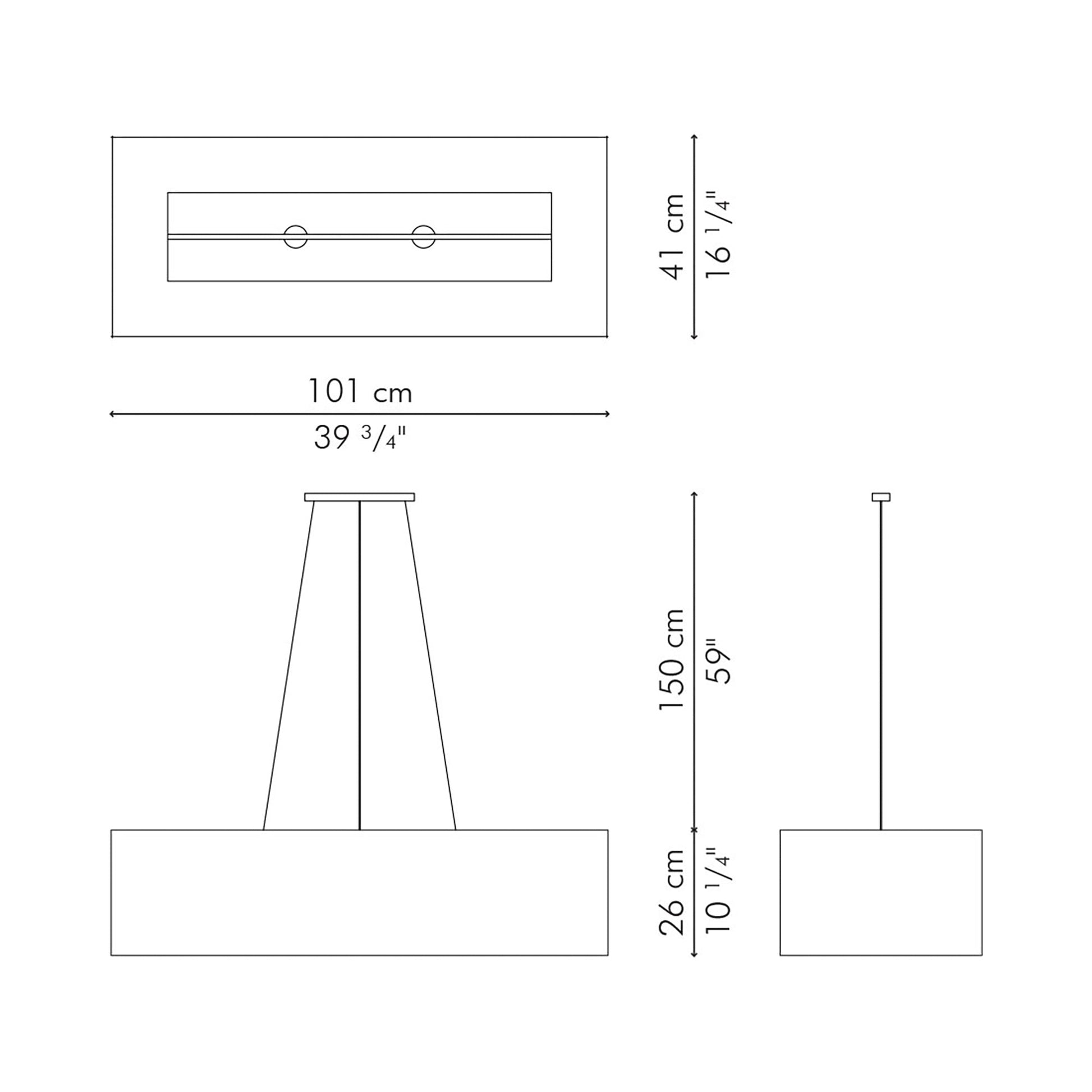 Kai Linear Chandelier - line drawing.