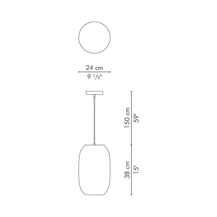 Kai Pendant Light - line drawing.