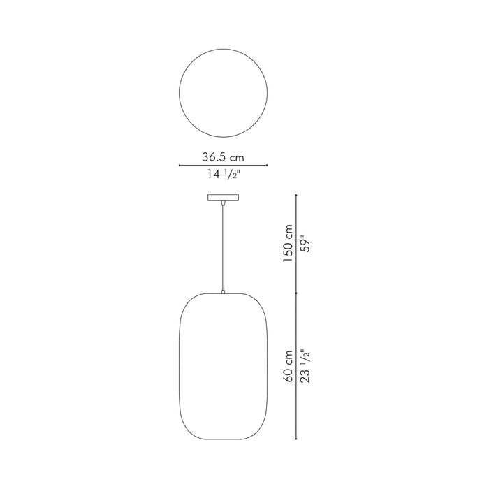 Kai Pendant Light - line drawing.