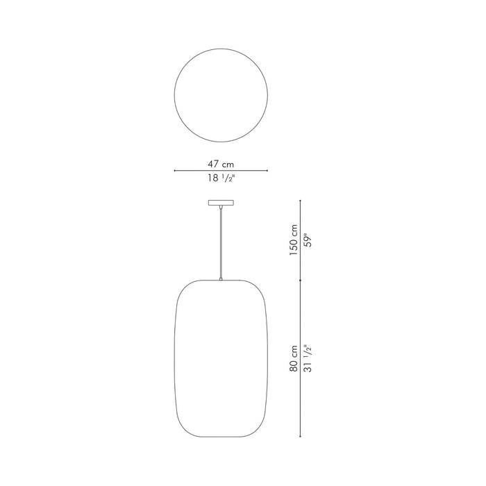 Kai Pendant Light - line drawing.