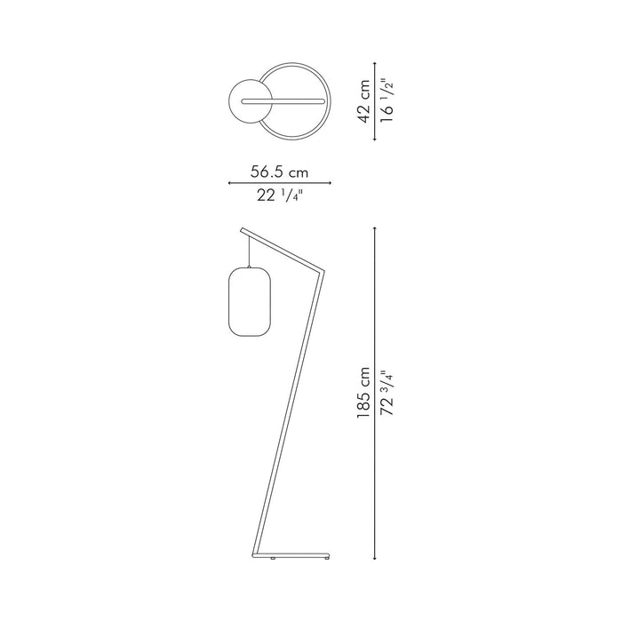 Kai Z Floor Lamp - line drawing.