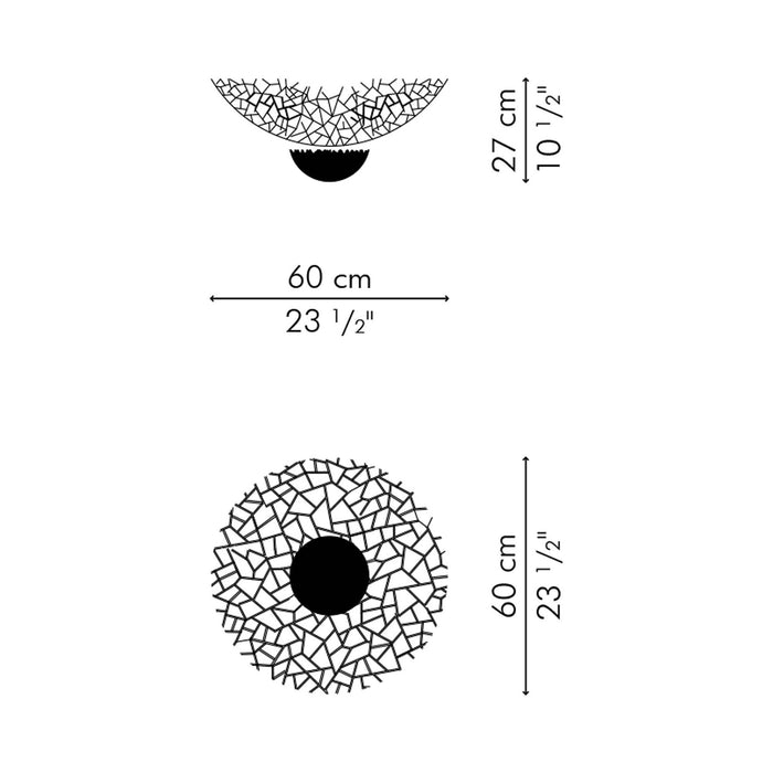 Kris Kros Wall Light - line drawing.