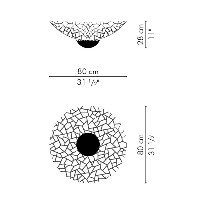 Kris Kros Wall Light - line drawing.