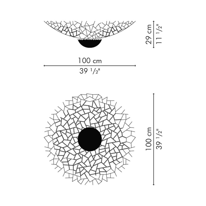 Kris Kros Wall Light - line drawing.