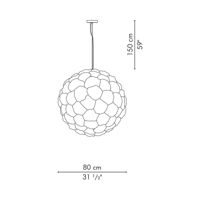 Poppy Pendant Light - line drawing.