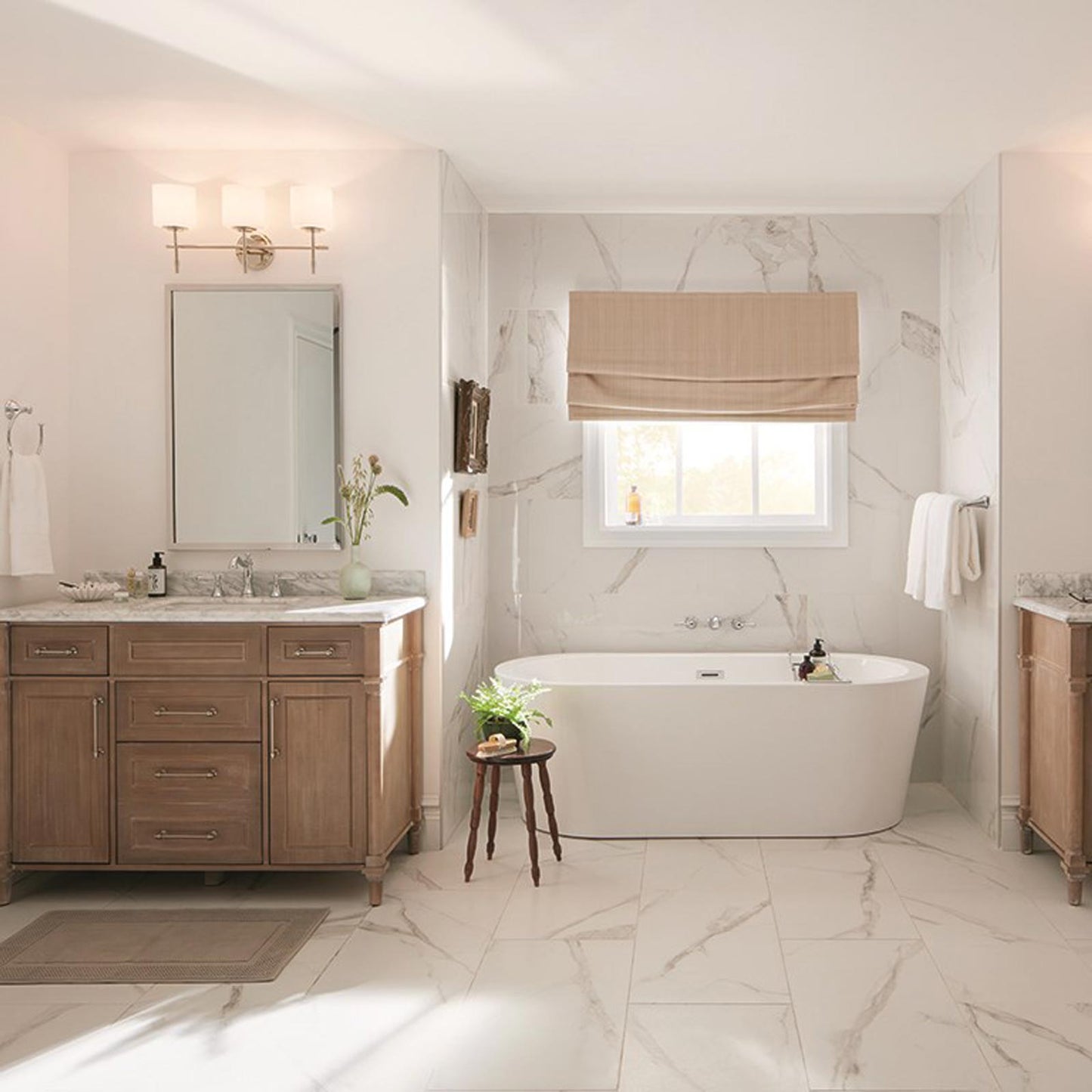 Ali Bath Vanity Light in bathroom.