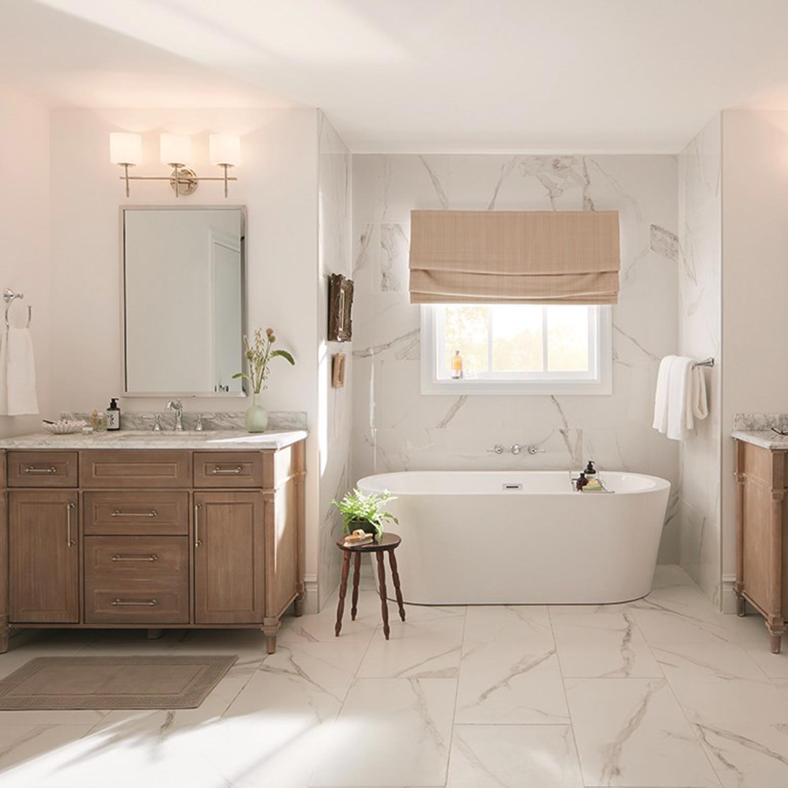 Ali Bath Vanity Light in bathroom.