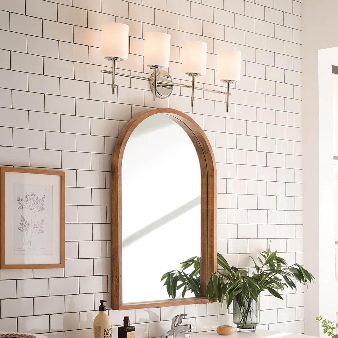 Ali Bath Vanity Light in bathroom.