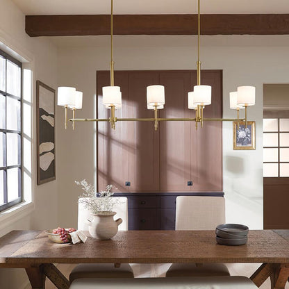 Ali Linear Pendant Light in dining room.