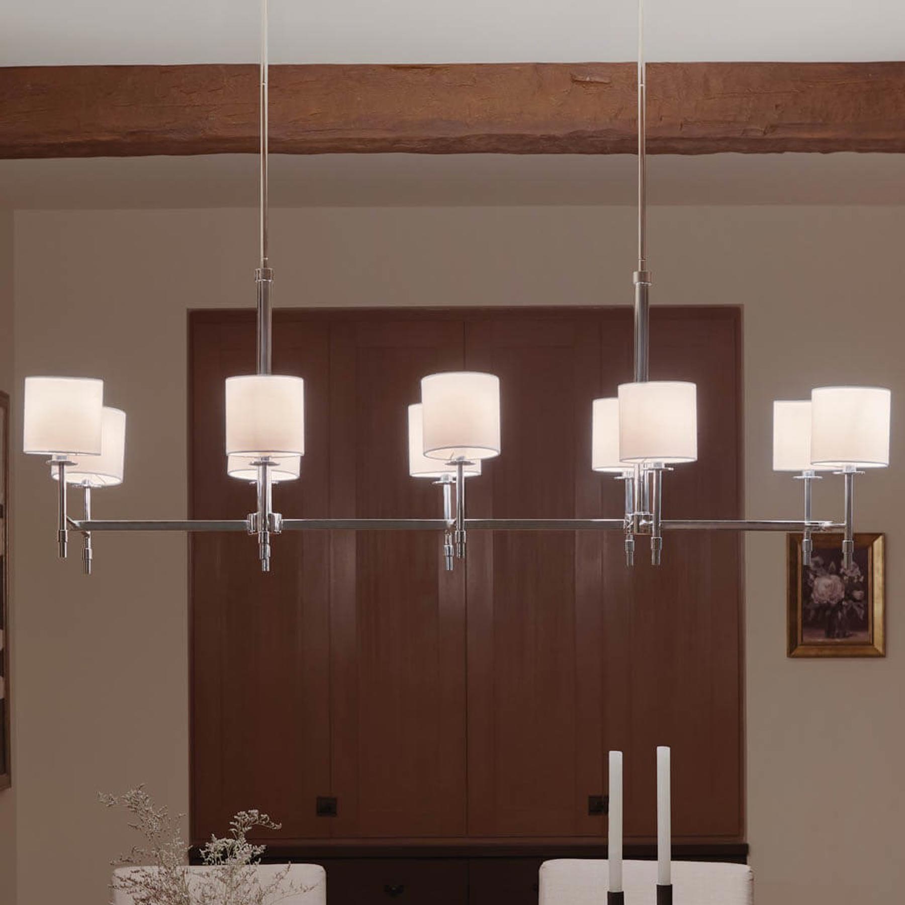 Ali Linear Pendant Light in dining room.