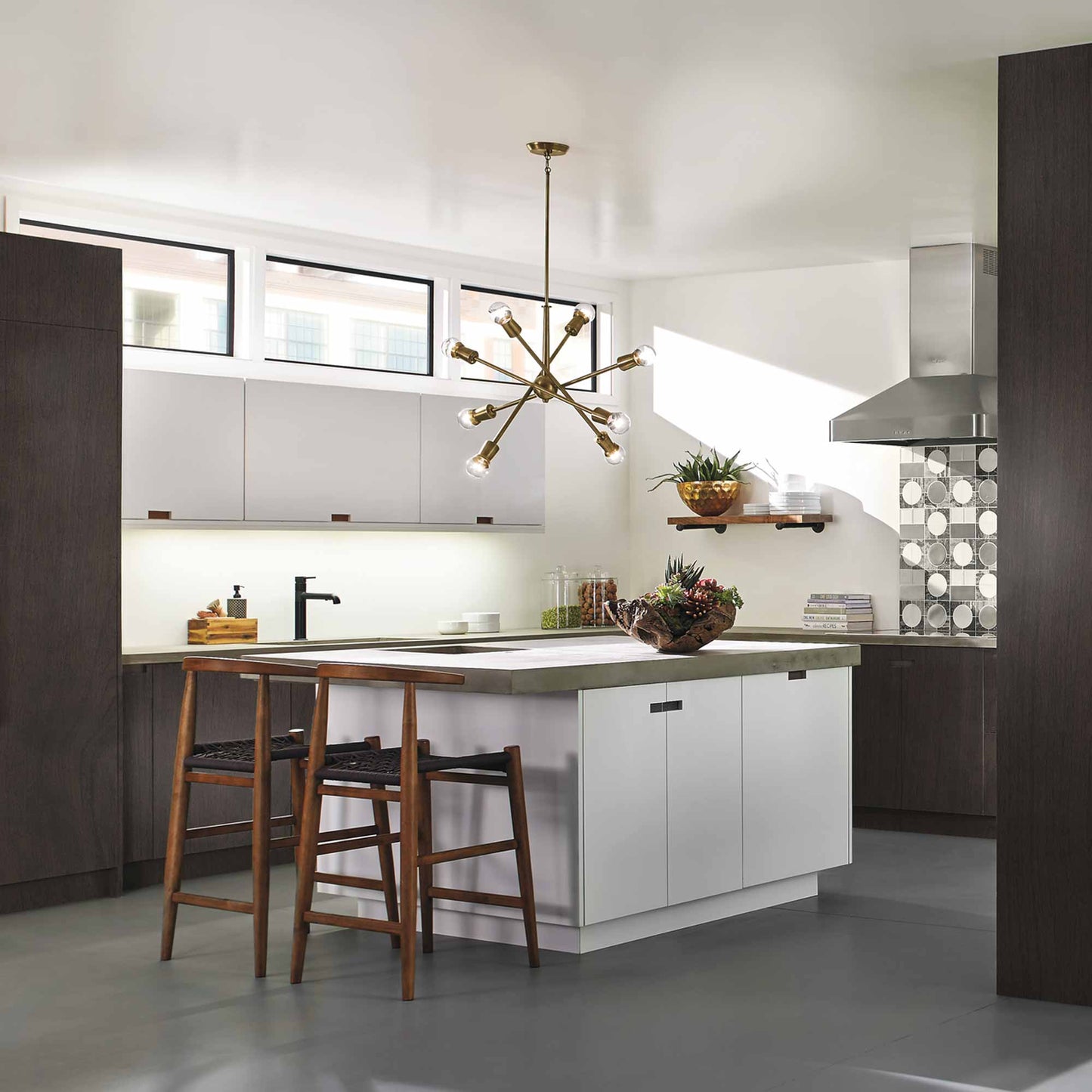 Armstrong Chandelier in kitchen.