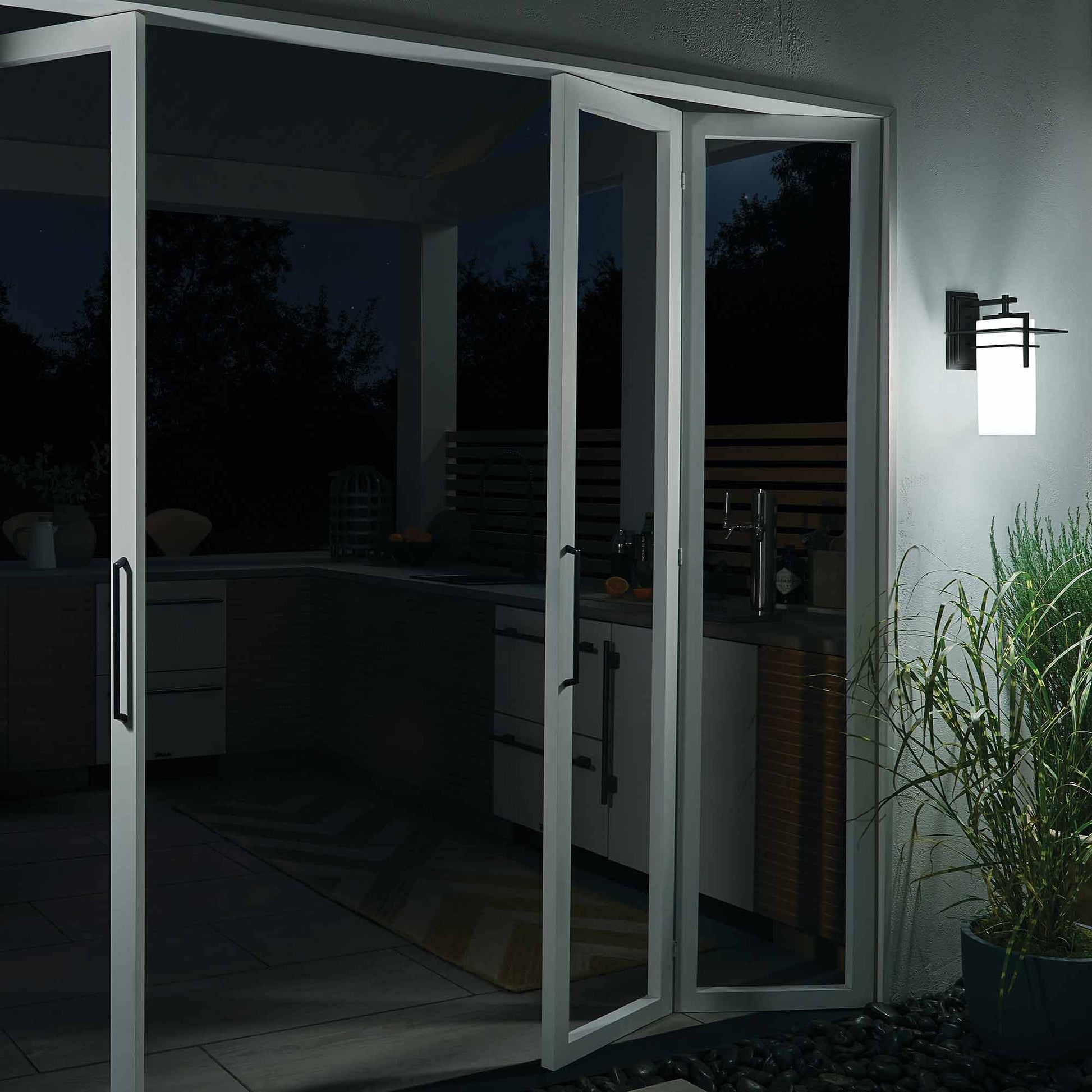 Caterham Outdoor Wall Light in Outside Area.