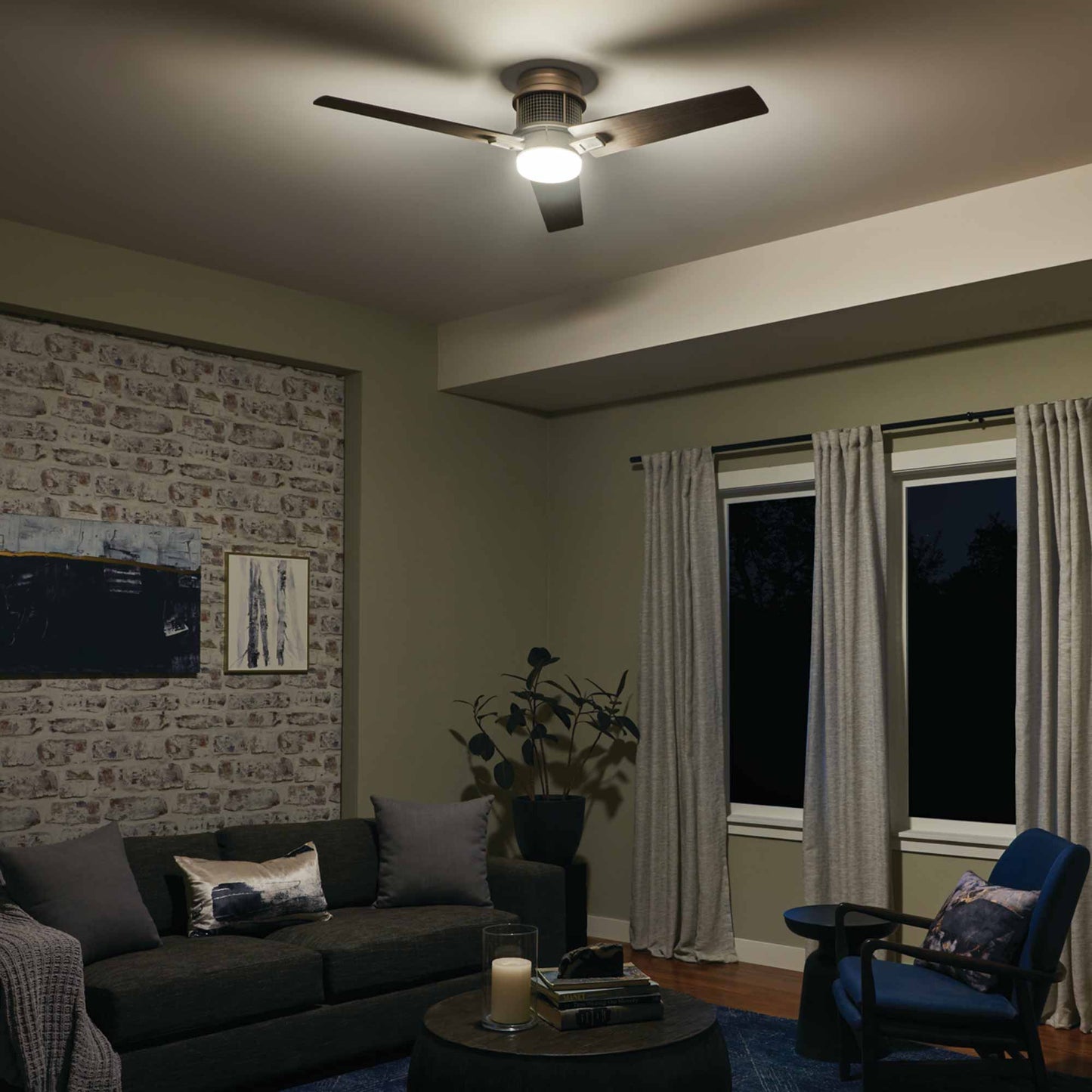 Chiara LED Ceiling Fan in living room.