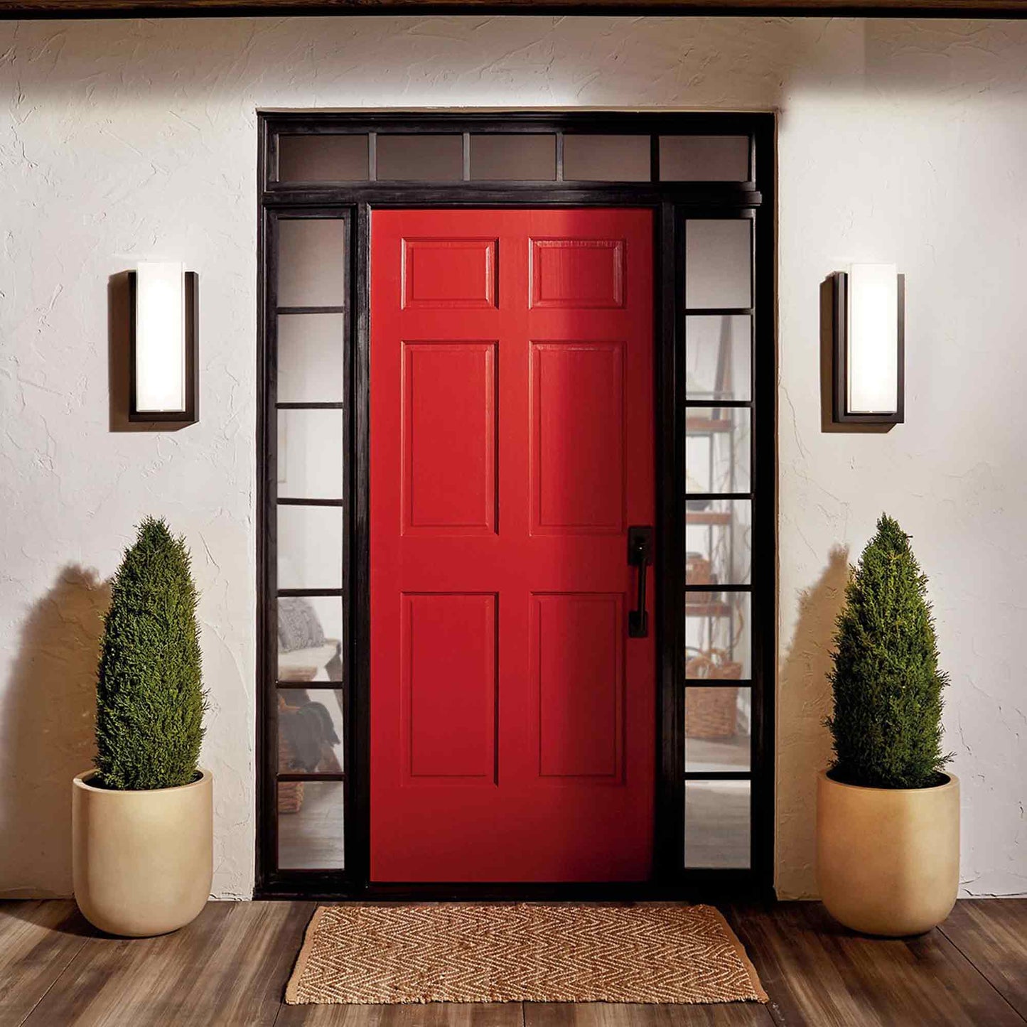 Dahlia Outdoor LED Wall Light Outside Area.