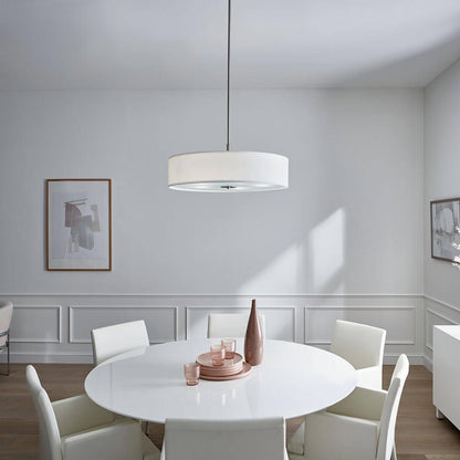 Drum Pendant Light in dining room.